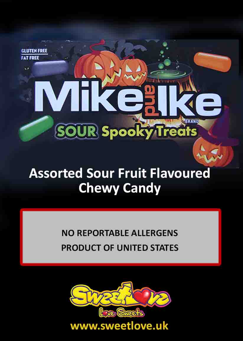 Vending label for Mike and Ike Spooky Sours.